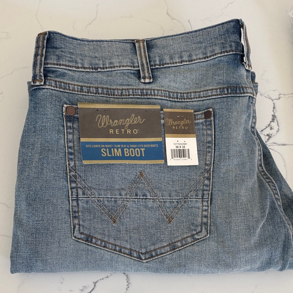 Wrangler Retro Slim Boot Jeans in Light Blue Denim